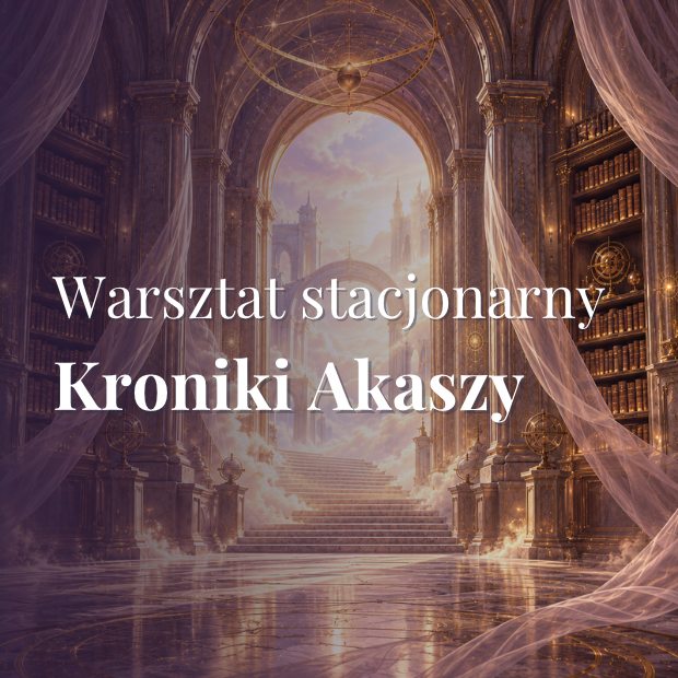 Warsztat stacjonarny Kroniki Akaszy — biblioteka Kronik Akaszy z łukową bramą i schodami w świetle